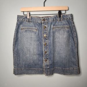 LOFT Full button denim skirt - Size 8